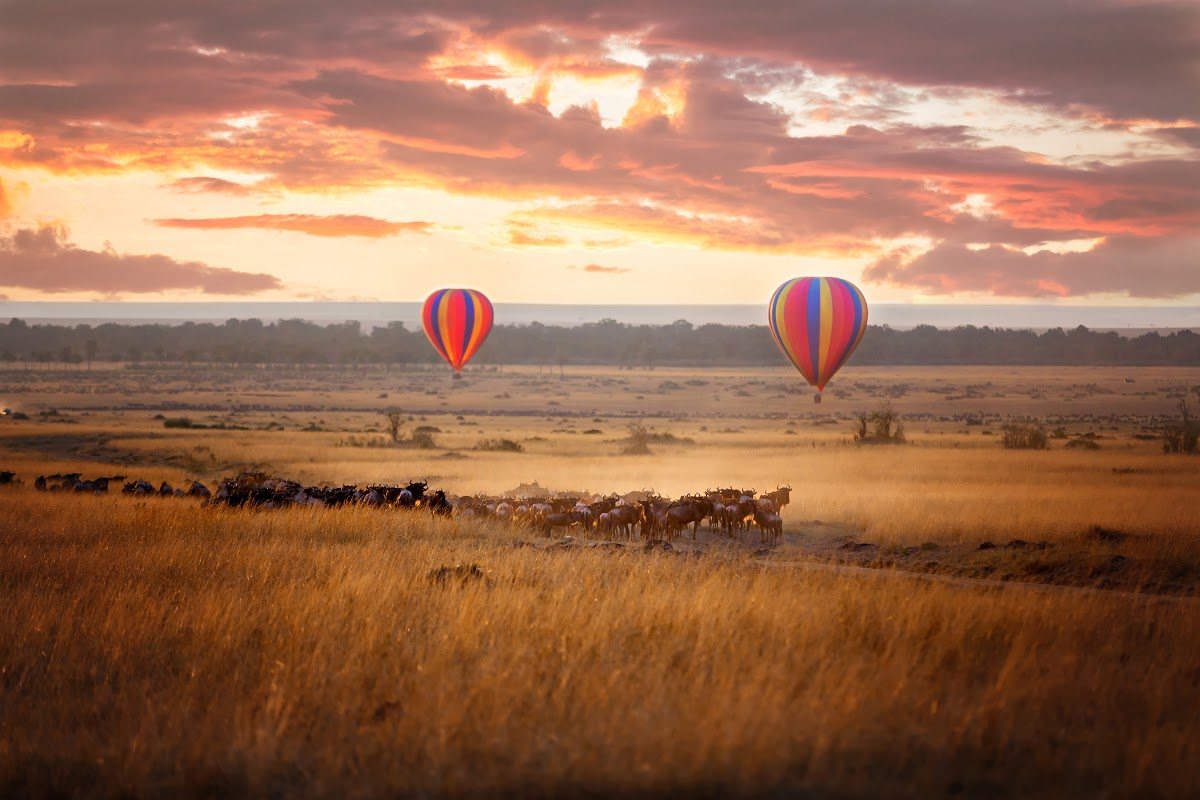 great-migration-hot-air-balloon Great Migration with hot air balloons African travel in September