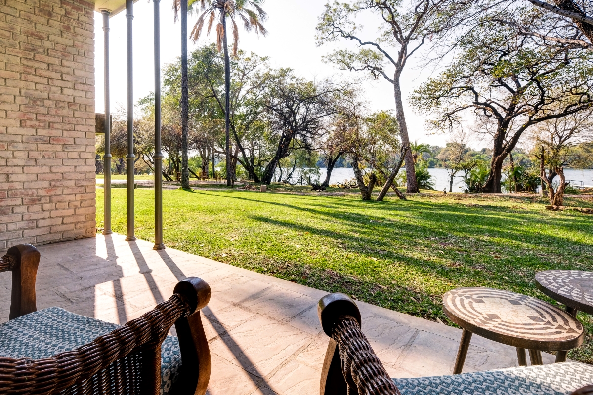 Private patio overlooking the river