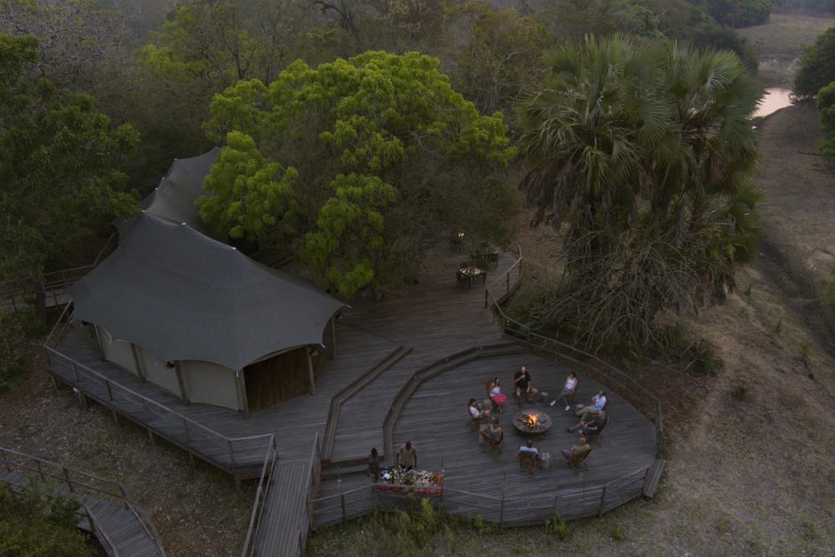 muzimu_gorongosa_mozambique_outsidedeck Aerial view of the outside deck at Muzimu Lodge